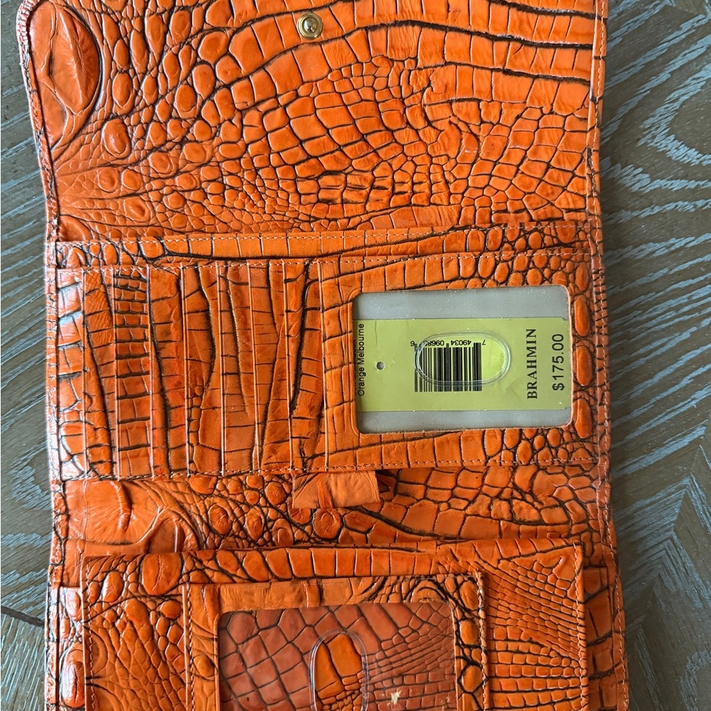Brahmin Orange Embossed Clutch - Picture 2 of 5